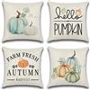 Artscope Set di 4 Thanksgiving Federe Copricuscini 45x45cm Decorativi Autunnale Fodere per Cuscini Patio Giardino Soggiorno Divano Fodera per Cuscini Zucca-1