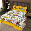 Loussiesd Coperta trapuntata per bambini Coperta trapuntata per bambini Carino Cartoon Dinosauro Trapuntato per bambino Attrezzature ultra morbide Camion Escavatori Set di coperture per auto Macchina240x220cm
