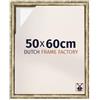 Dutch Frame Factory - Cornice a cassetta 50x60 cm Oro Antico - MDF | Cornice a cassetta per tele, Adatta per tele fino a 2 cm di spessore, Senza pannello posteriore né vetro, Made in Holland