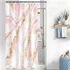 Uiiooazy Tenda da Doccia Antimuffa 120x180cm Effetto Marmo Rosa Sfumata | Tenda da Doccia Gradiente Astratta Moderna Impermeabile Tessuto in Poliestere Lavabile per Vasca da Bagno con 8 Anelli