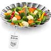 com-four® Cestello Vapore in Acciaio Inox, Inserto Pieghevole | Accessorio regolabile per pentole, ideale per cuocere delicatamente le verdure, utilizzabile anche come portafrutta