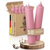 Kerzenfeld Candele a bastoncino, 10 pezzi, 100 x 22 mm, doppio immerso, lunga durata 4+ ore, vera qualità di manifattura dalla Germania, certificazione RAL e antigoccia (rosa)