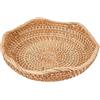 CREATCABIN Cestino per Il Pane Rattan 10 Ciotola Rotonda Vimini per Servire Conservare Frutta Piccola Decorativa Fatta A Mano Cesti per Il Pane Bordo Smerlato Ciotola Portata Tessuto Naturale