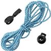 Aerzetix Set di 3 m Cordoncino Elastico Rotondo Decorativo Ø4 mm Blu Chiaro e Blu / 6 fermacorde ovali Ø16 mm a 1 Foro e 6 terminali Pieghevoli 19 mm di Colore Nero