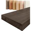 LAMO Manufaktur Mensola legno massello senza fori | Mensola 120 cm per soggiorno, studio | Colore: nero, Bordo: diritto | Legno massello, design moderno, effetto sospeso