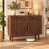 LKPOMI Credenza 100 cm, madia moderne soggiorno con 2 ante 2 cassetti | Buffet mobile cucina con gambe in legno, per cucina, soggiorno, sala da pranzo, ingresso, 100 x 35 x 80 cm