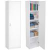 BDW - Armadio con 5 ripiani - Mobile contenitore 40 cm L, 180 cm H, 35 cm P - Armadio per camera da letto bambini, cabina armadio per camera da letto adulti o bagno - 1 anta - Bianco
