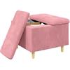 vidaXL Pouf con Storage Rosa 60 x 60 x 45 cm Velluto