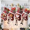 dellyy 4 PCS Calze Natalizie da Appendere Personalizzate, Calze di Natale Decorazioni, Calze Natalizie Set, 3D Calze di Natale per Alberi di Natale, Caminetti, Scale, Comodini, Rosso