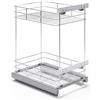 ATM Carrello portabottiglie estraibile per mobile di cucina, Montaggio laterale, Modulo 40 cm - cargo Soft-Close estrazione totale regolazione 3D frontale - Cromo Lucido