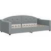 vidaXL Letto da Giorno Grigio Chiaro 90x200 cm in Tessuto