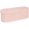 Bonlife Cassapanca, Pouf Contenitore, Portaoggetti Baule, Poggiapiedi Pieghevole Ovale, per Ingresso, Soggiorno e Camera da Letto, Rosa, 110x38x38 cm
