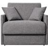 Generico Poltrona Letto Trasformabile con Materasso Alto 18 cm - Salvaspazio, in Vari Colori (Grigio)