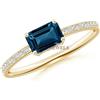 Handmade Naturale London Topazio Blu Con Placcato Oro 925 Argento Sterling Donne Anello #