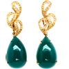 PNG Orecchini In Agata Verde E Zaffiro Giallo 925 Argento Sterling 17 X 26 MM