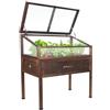 Greenspot - Giardino Rialzato da Balcone con Copertura - Giardino Rialzato con Tunnel di Crescita - 110x55x120cm - in Legno - Mini Serra, per Erbe Aromatiche - Vintage Marrone Palissandro Scuro