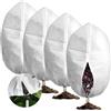 BAVATEE 4 Pezzi Tessuto Non Tessuto per Piante 60x80cm, Telo Antigelo per Piante con Cerniera Zip e Stringhe Regolabili - Cappuccio Protezione Piante 70g/m², Copertura Traspirante e Riutilizzabile