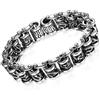 OIDEA Bracciale da uomo a forma di testa di drago in acciaio inox: braccialetto aperto a maglia barbazzale pesante punk rock biker catena a maglie catena bicicletta polso catena moto regalo per uomini