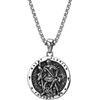 OIDEA Collana da uomo in acciaio inossidabile: collana con ciondolo a forma di San Floriano, protezione con catena Belcher, regalo con pompiere, compleanno, festa del papà