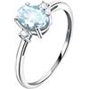 Bluespirit ACQUAMARINA Anello Donna in Oro bianco 750, Acquamarina, diamanti - P.20H4030001