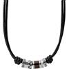 Fossil Collana da uomo in acciaio inossidabile o pelle da uomo, lunghezza: 17.2 in, pelle, agata, Length: 17.2 in, Pelle, Agata
