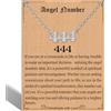 RWQIAN Collana da donna con ciondolo a forma di angelo con numero 000, 1111, 111, 222, 333, 444, 555, 666, 777, 888, 999, con ciondoli numerologici, idea regalo per donne e ragazze