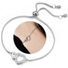 Lantine Braccialetto da donna con cuore infinito, in acciaio inox, con zirconia cubica, regolabile, regalo per fidanzata, mamma, sorella, compleanno, San Valentino, Natale