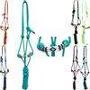 Majestic Ally Capezza imbottita in corda intrecciata con perline e longhina abbinata da 3 m - Full (Turchese)