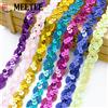 Meetee Nastro di pizzo con paillettes 2-20Y, nastri glitterati per costumi di scena, abiti, cappelli, decorazioni per indumenti, accessori per cucito fai-da-te.