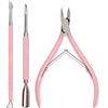 Makartt Tronchesino per Cuticole con Spingicuticole, Strumento Professionale in Acciaio Inossidabile Durevole per Pedicure e Manicure