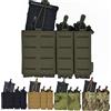 NONE Custodia tattica tripla Mag Carrier 9mm 5.56 Custodia Molle Custodia per attrezzi per taglio laser Supporto per estrazione rapida molle universale