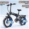 NONE Bicicletta Elettrica Pieghevole Ridstar H20 Pro da Neve con Doppio Motore 2000W, Batteria 48V23AH, Pneumatici Fat da 20 Pollici, Bici Elettrica da Montagna