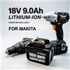 DAWEIKALA Batterie Ricaricabili agli Ioni di Litio 18V 6Ah 9Ah per Makita, Caricabatterie Makita per BL1860B BL1850 BL1830 BL1815 LXT400