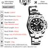 LIGE Orologio LIGE di Lusso, Marca Top, Orologio Subacqueo da Uomo, Impermeabile con Data, Orologio Sportivo al Quarzo, Relogio Masculino