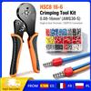 Warmom Kit di Crimpatura HSC8 16-6, Pinza Crimpatrice Esagonale a Cricchetto 0.08-16mm² AWG30-6, 1200 Terminali Singoli e Doppi per Cablaggio Elettrico