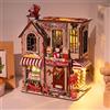 zuuton Kit Modellini in Legno Fai-da-Te, Casetta Natalizia Incantata, Puzzle 3D Casa delle Bambole con Mobili, Regalo di Compleanno per Amici