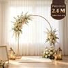 NONE Arco Metallico Dorato da 2,4M, Struttura Robusta Riutilizzabile per Palloncini e Fiori, Ideale per Matrimoni, Addio al Nubilato, Compleanni, Natale, Halloween e Decorazioni per Feste