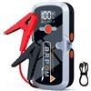 BRPOM Avviatore di Emergenza Portatile 5000A, Alimentatore Portatile 12V, Avviatore di Emergenza per Auto, Avviatore di Emergenza con Batteria Ricaricabile ai Polimeri di Litio, Dotato di Illuminazione LED