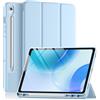 Vobafe Cover per Samsung Galaxy Tab S10 Lite/S10 FE/S9 FE/S9, Blu | Custodia in TPU sottile con alloggiamento per S Pen, risveglio/sospensione automatica e supporto a tripla piega