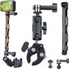 TELESIN Supporto Morsetto Bici e Moto per Dji Osmo insta360 GoPro Hero, Asta di Prolunga in Alluminio e Kit di Supporto per Telefono, per Manubrio di Biciclette/Moto Accessori per Action Camera