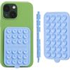 Octobuddy Custodia per telefono in silicone, ventosa su entrambi i lati | supporto staccabile per selfie e video a mani libere, compatibile con iPhone e Android - 6,3 x 9,5 cm, azzurro, Baby blue jay