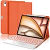 FOGARI Per iPad Air 11/ 5ª/4ª generazione e iPad Pro 11 Cover Tastiera | Tastiera Bluetooth Rimovibile con Retroilluminazione 7 colori e Touchpad per iPad Air 11 M4 2026/M3 2025/M2 2024, Arancione