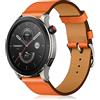 LanQii 22mm Cinturini in Pelle per Amazfit T-Rex 3 Pro 48mm/Balance 2/Balance/Bip 6/Bip 5, Cinturino Vera Uomini Donne per Huawei Watch GT 6/GT 6 Pro/GT 5/GT 5 Pro/Watch 5 (46mm) - Arancia