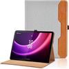 Oduio Custodia per Lenovo Tab P11 (2nd Gen) 11.5 Pollici TB350FU 2023 Business Premium Pelle PU Leather Multi-Viewing Angles Stand Folio Cover Protettiva con Auto Sveglia/Sonno,Tasca - Grigio