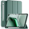 Vobafe Cover per Samsung Galaxy Tab S10 Lite/S10 FE/S9 FE/S9, Verde Abete | Custodia in TPU sottile con alloggiamento per S Pen, risveglio/sospensione automatica e supporto a tripla piega