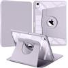 YeaQuelior Custodia per iPad Air 11 M4/M3/M2 & iPad Air 5a/4a Gen, Viola | con Portapenne, Protezione con Rotazione a 360 Gradi Supporto Cover