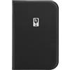 SECURIT - Porta Menu Essential A5 - Contiene 12 Pagine - Colore Nero | Linee a Strisce Sofisticate - Placca Metallica Decorativa - Dimensioni 26x17,2x1 cm