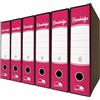 Euro-Cart Registratore a Leva con Custodia 6 Pezzi Dorso 8cm Raccoglitore ad Anelli A4 Faldoni Portadocumenti per Ufficio e Archivio, Raccoglitori Documenti, Magenta, PROTOCOLLO (285x343mm)