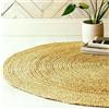 EcoKunst Tappeto rotondo in iuta per soggiorno, Ø 80 cm, moderno, realizzato a mano, 100% fibra naturale, bohémien, per camera da letto, cucina, outdoor, corridoio, beige (EKR-J101)