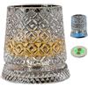 Generic Bicchiere da whisky rotante a 360°, in cristallo antico con luci a LED e base, decanter antistress per bourbon, bicchieri da whisky rotanti per bar, vacanze, regalo per la festa del papà